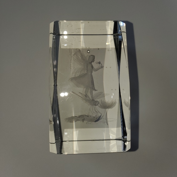 Etched Glass Fairy Paperweight - Picture 3 of 3